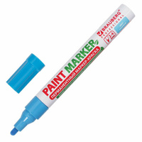 Маркер-краска лаковый paint marker 4 мм ГОЛУБОЙ БЕЗ КСИЛОЛА без запаха алюминий BRAUBERG PROFESSIONAL 151435
