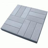 Тротуарная плитка (12 кирпичей) 500х500х50 мм. Серый