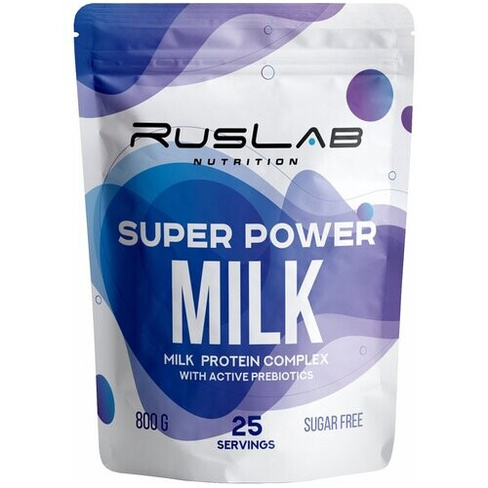 Казеиновый протеин SUPER POWER MILK, белковый коктейль (800 гр), вкус ванильное мороженое RusLabNutrition