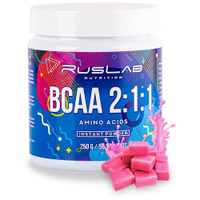 Аминокислота BCAA 2:1:1 (250 гр), вкус бабл гам RusLabNutrition