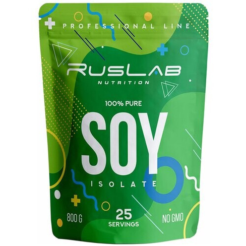 Соевый изолят SOY ISOLATE, протеин для вегетарианцев и веганов (800 гр), вкус имбирный пряник RusLabNutrition